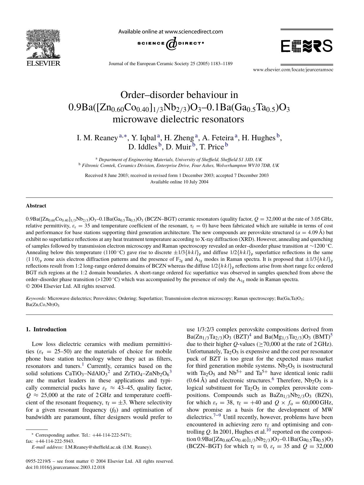Spark plasma sintering of TiC ceramic with tungsten carbide as a sintering additive by Lixia Cheng