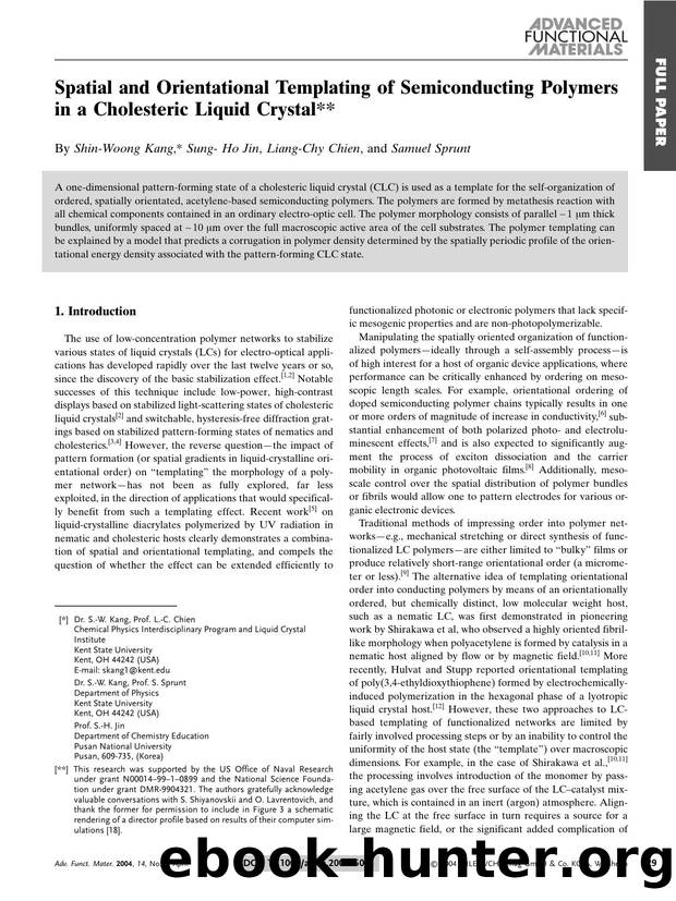 Spatial and Orientational Templating of Semiconducting Polymers in a Cholesteric Liquid Crystal by Unknown