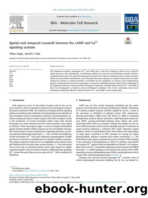 Spatial and temporal crosstalk between the cAMP and Ca2+ signaling systems by Vikas Arige & David I. Yule