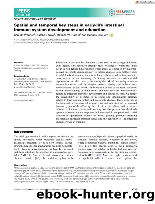 Spatial and temporal key steps in earlyâlife intestinal immune system development and education by Unknown