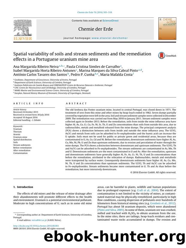 Spatial variability of soils and stream sediments and the remediation effects in a Portuguese uranium mine area by Ana Margarida Ribeiro Neiva