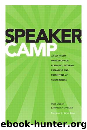 Speaker Camp: A Self-paced Workshop for Planning, Pitching, Preparing, and Presenting at Conferences (Voices That Matter) by Russ Unger & Samantha Starmer