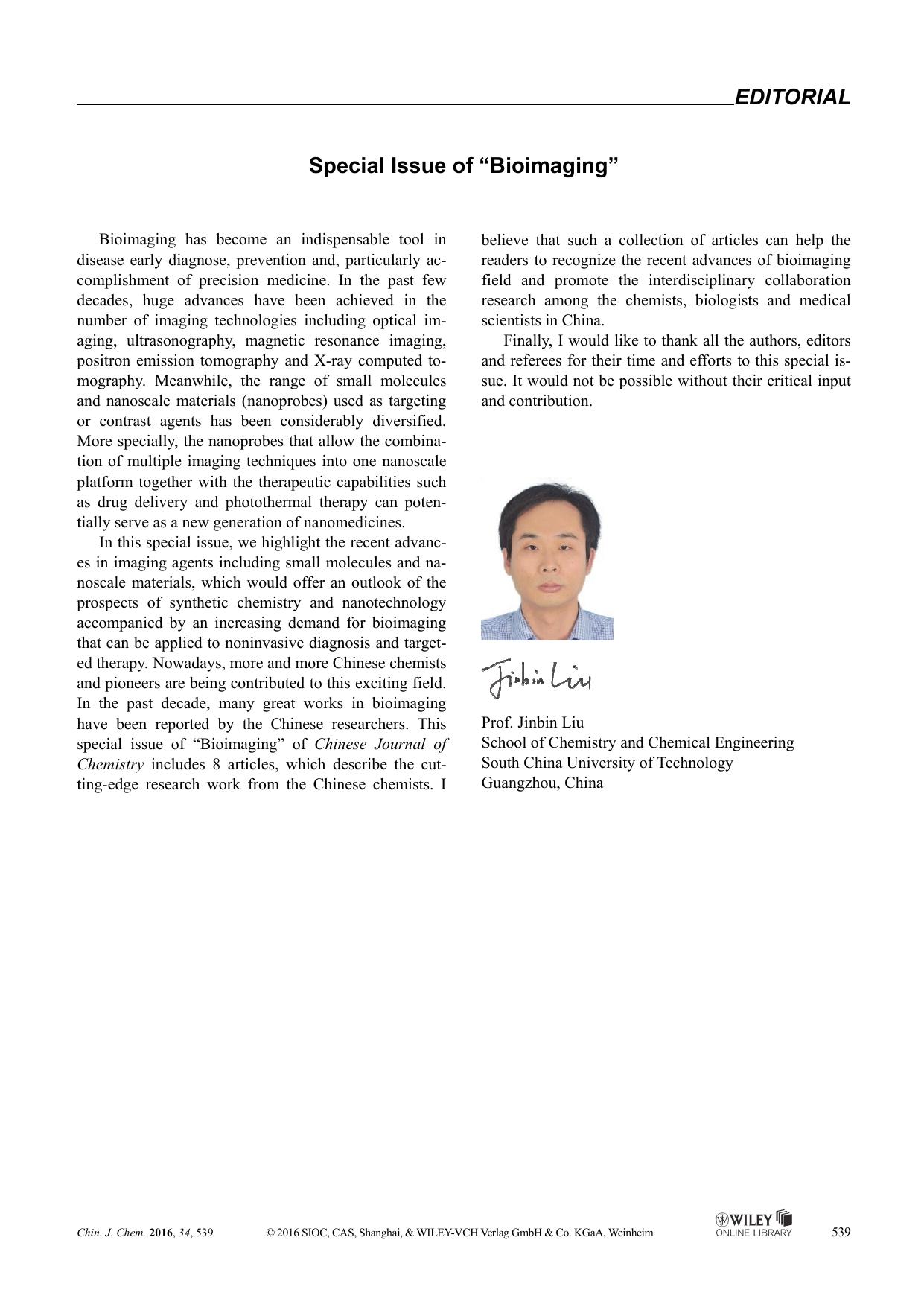 Special Issue of "Bioimaging by lenovo