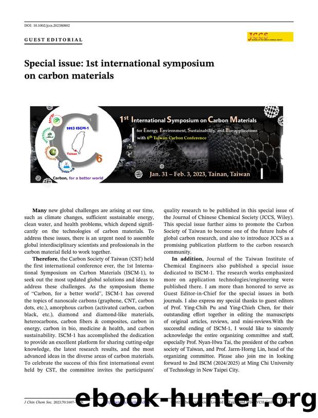 Special Issue: 1st International Symposium on Carbon Materials by Unknown