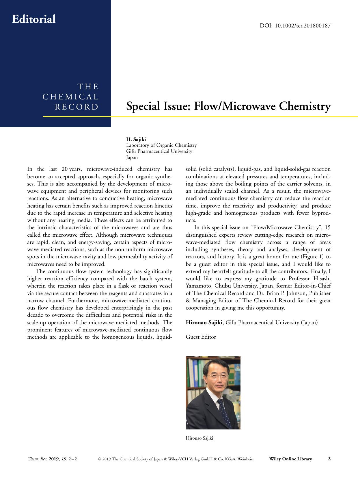 Special Issue: FlowMicrowave Chemistry by Unknown