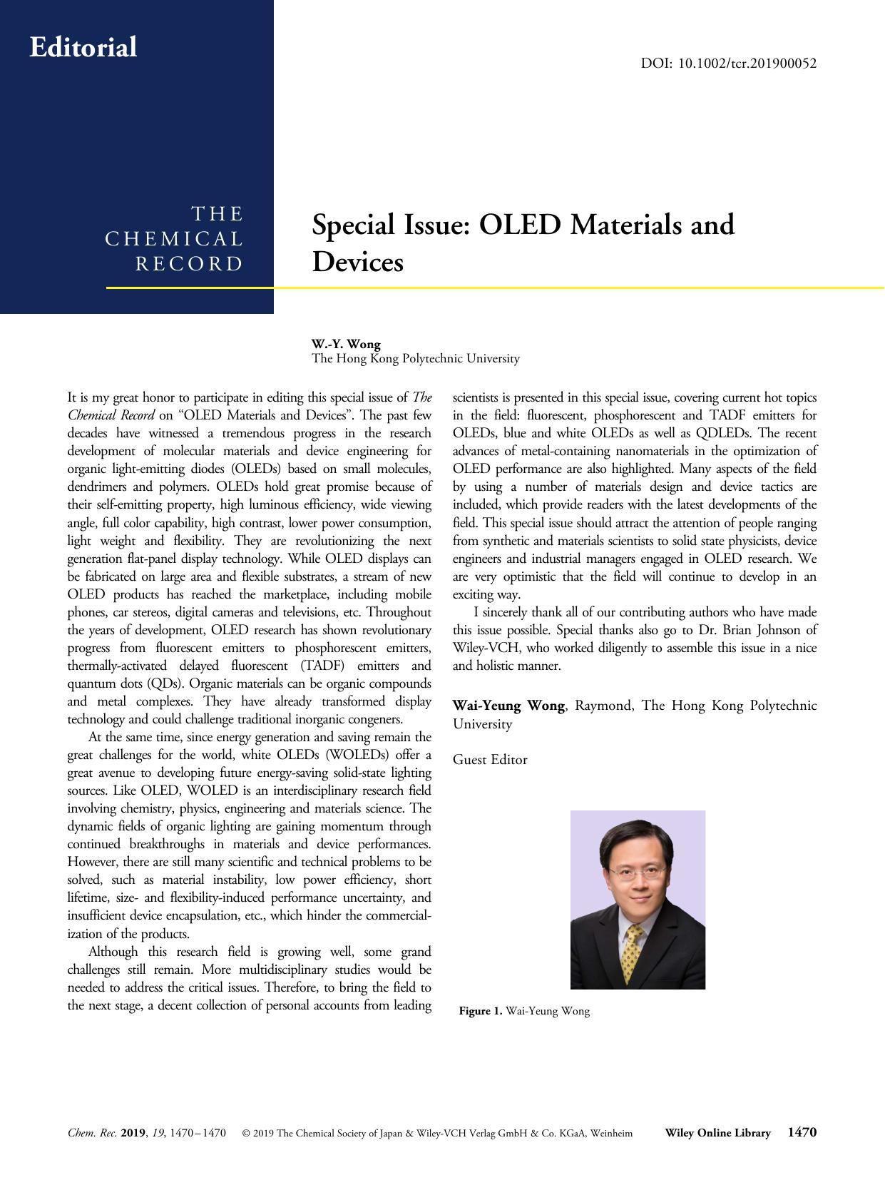 Special Issue: OLED Materials and Devices by Unknown