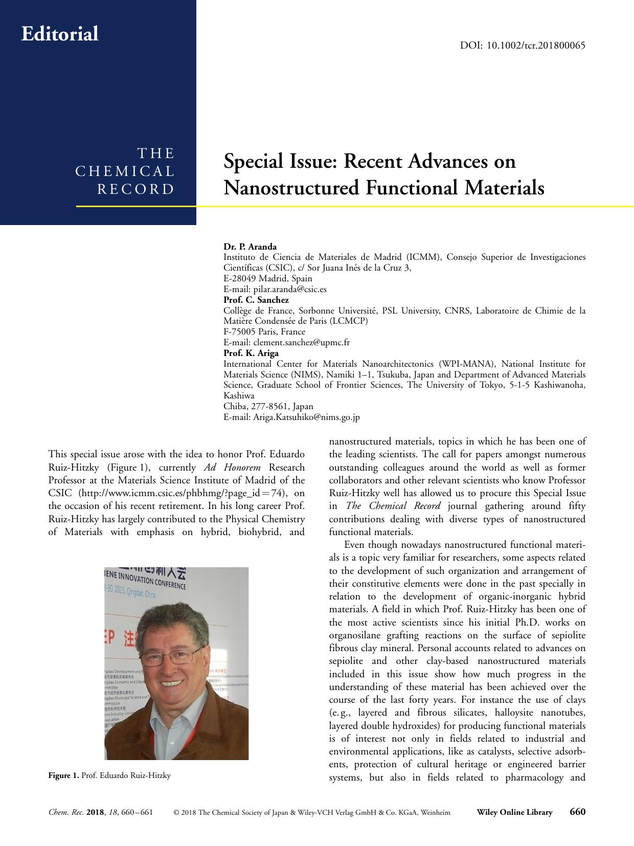 Special Issue: Recent Advances on Nanostructured Functional Materials by Unknown
