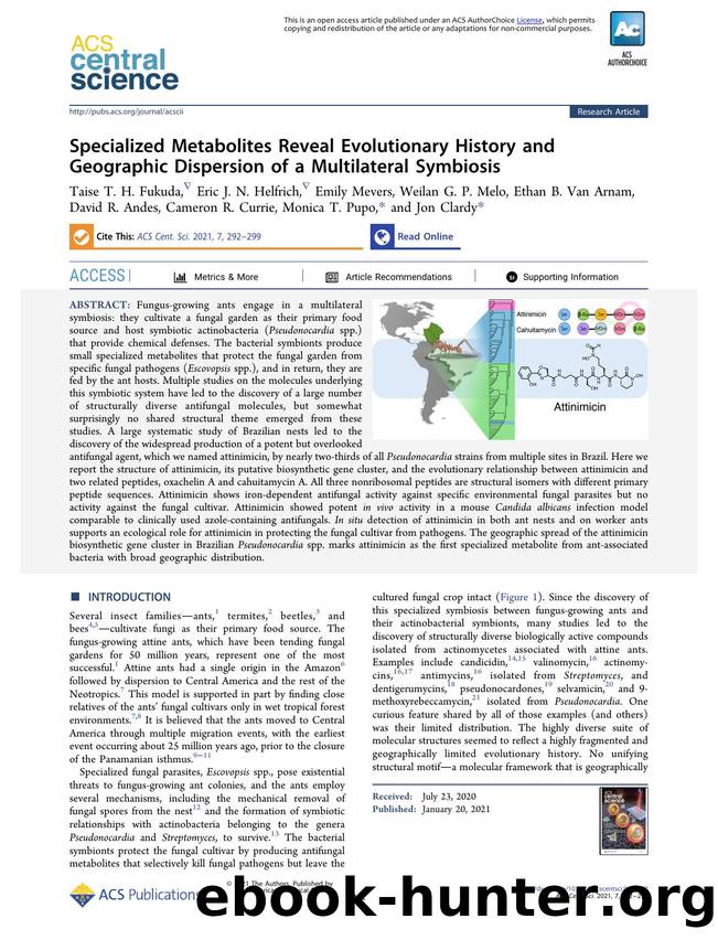 Specialized Metabolites Reveal Evolutionary History and Geographic Dispersion of a Multilateral Symbiosis by unknow