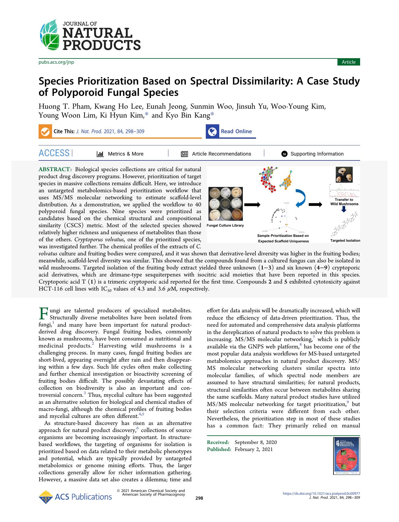 Species Prioritization Based on Spectral Dissimilarity: A Case Study of Polyporoid Fungal Species by unknow