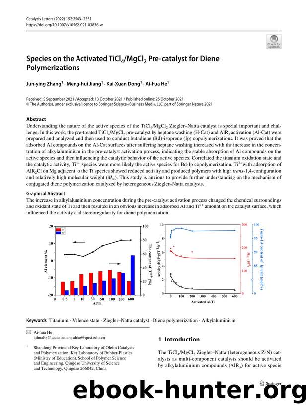 Species on the Activated TiCl4MgCl2 Pre-catalyst for Diene Polymerizations by Jun-ying Zhang & Meng-hui Jiang & Kai-Xuan Dong & Ai-hua He