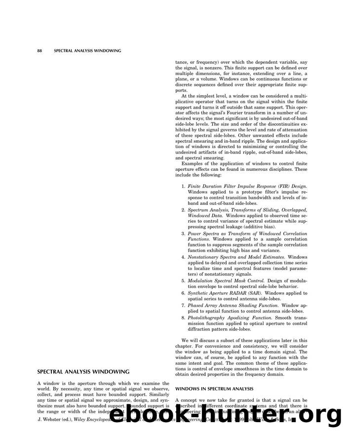 Spectral Analysis Windowing". In: Wiley Encyclopedia of Electrical and Electronics Engineering by Unknown