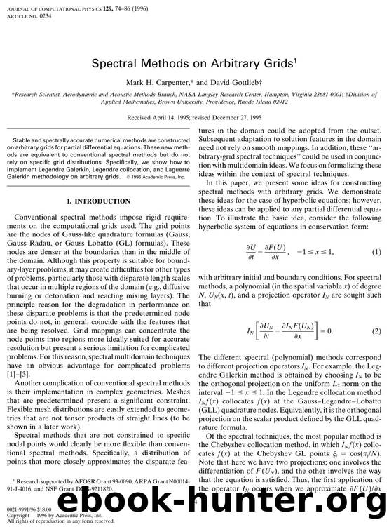 Spectral Methods on Arbitrary Grids1 by Carpenter M. H. et al