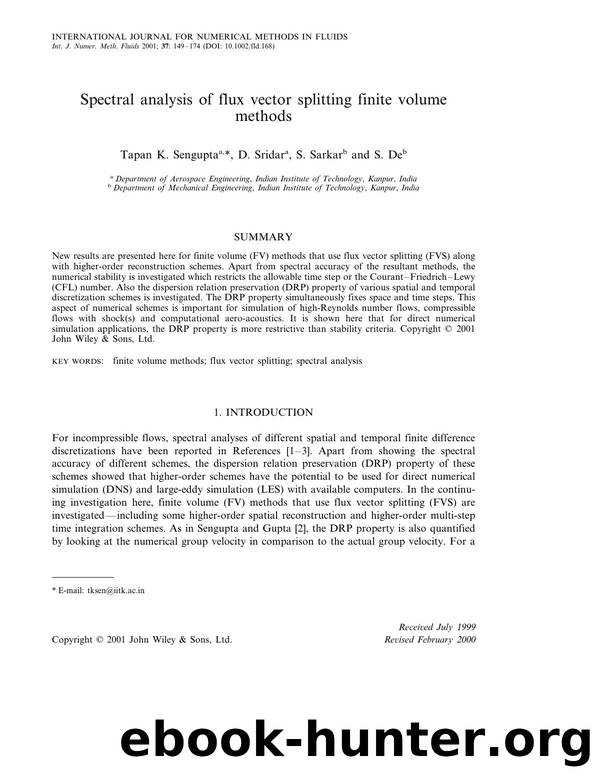 Spectral analysis of flux vector splitting finite volume methods by Unknown