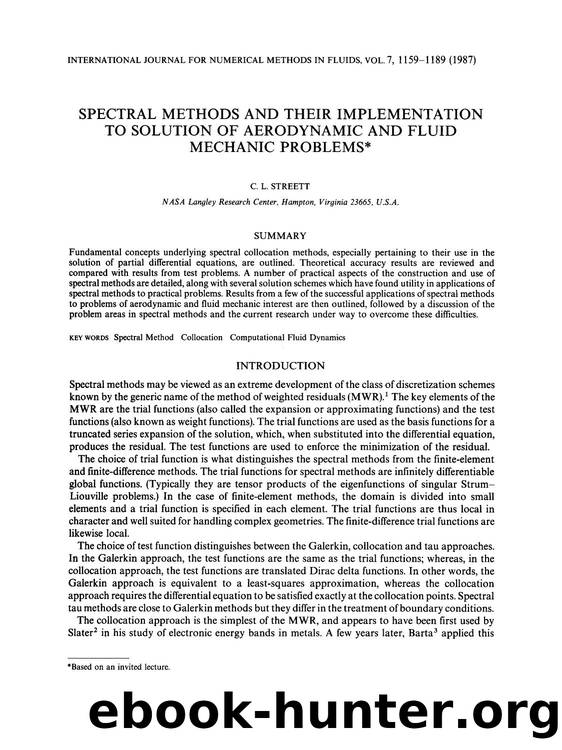 Spectral methods and their implementation to solution of aerodynamic and fluid mechanic problems by Unknown