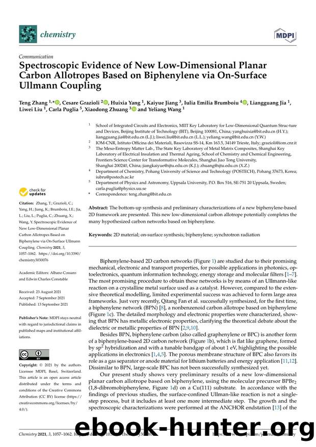 Spectroscopic Evidence of New Low-Dimensional Planar Carbon Allotropes Based on Biphenylene via On-Surface Ullmann Coupling by unknow