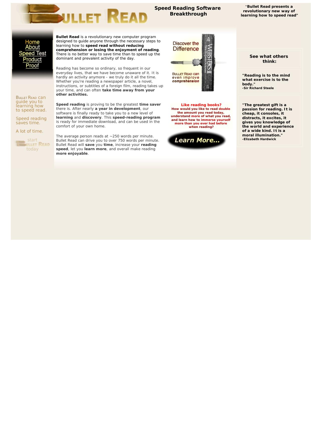 Speed Reading Software- Bullet Read. by Best of Kuszter's Collection