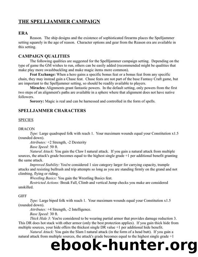 Spelljammer Conversion Notes Updated 11-19-11 by Jason Leinen