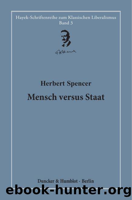 Spencer by Mensch versus Staat (9783428556670)