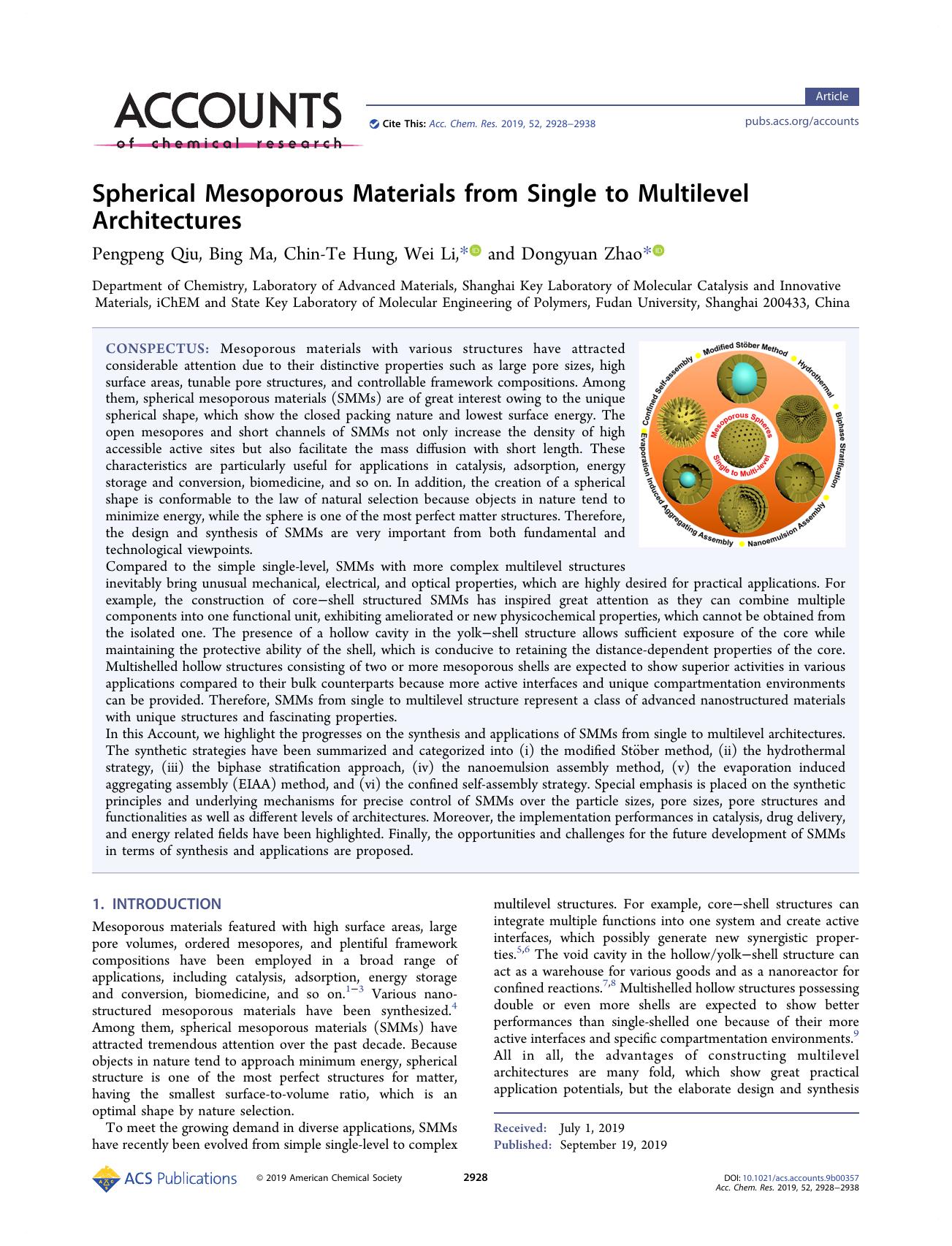 Spherical Mesoporous Materials from Single to Multilevel Architectures by unknow