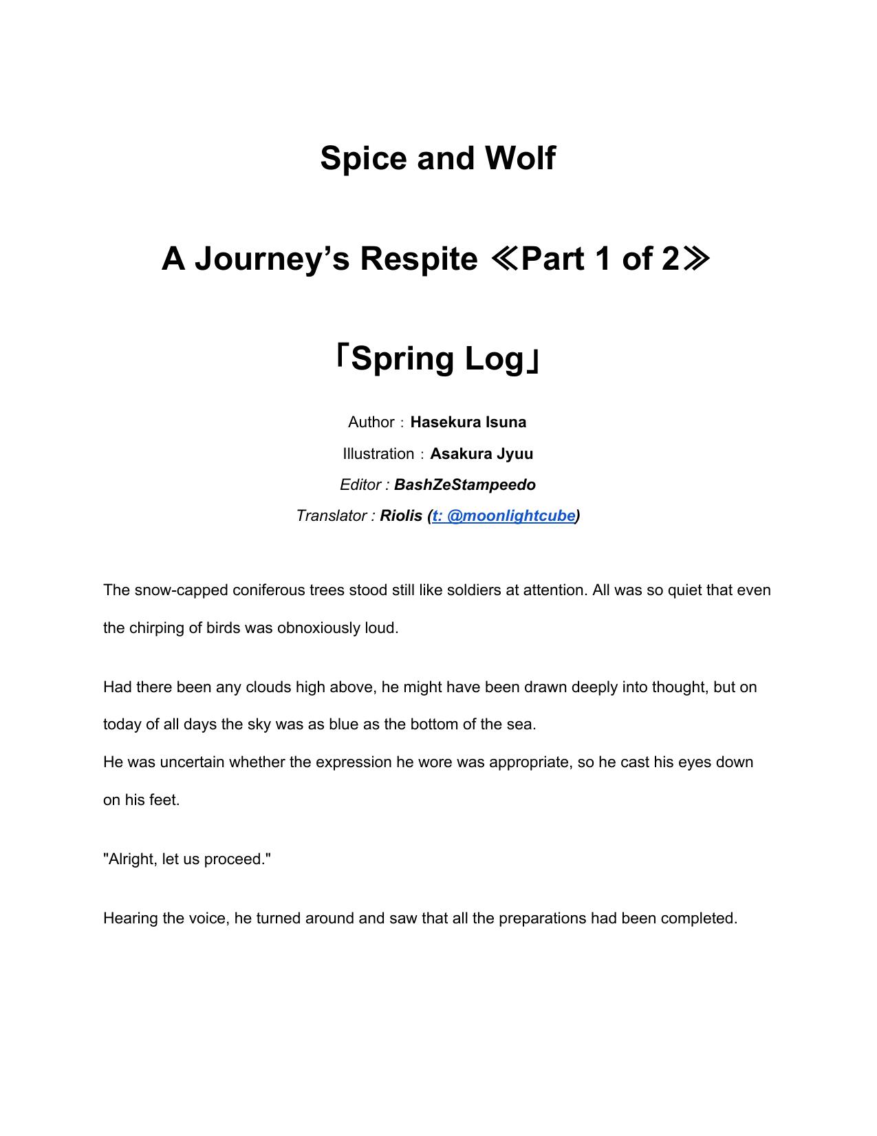 Spice and Wolf - Volume 18 by Spring Log 1