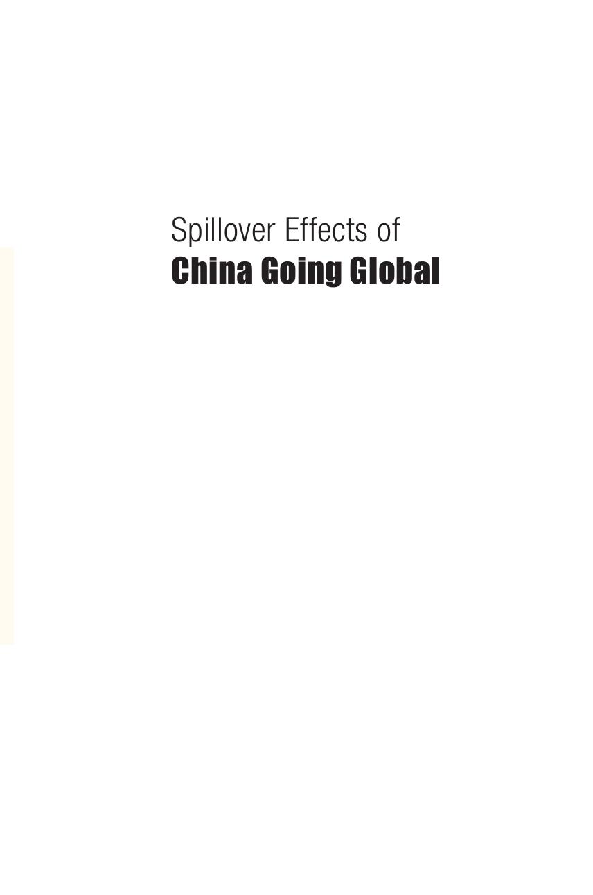 Spillover Effects Of China Going Global by Unknow