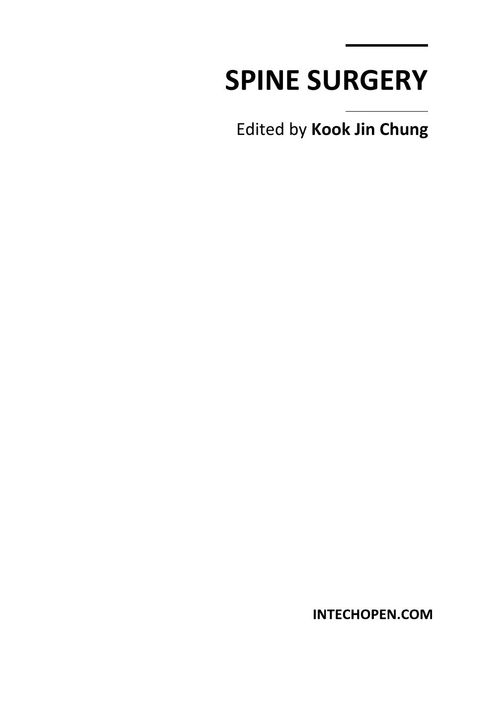 Spine Surgery by Kook Jin Chung by Unknow