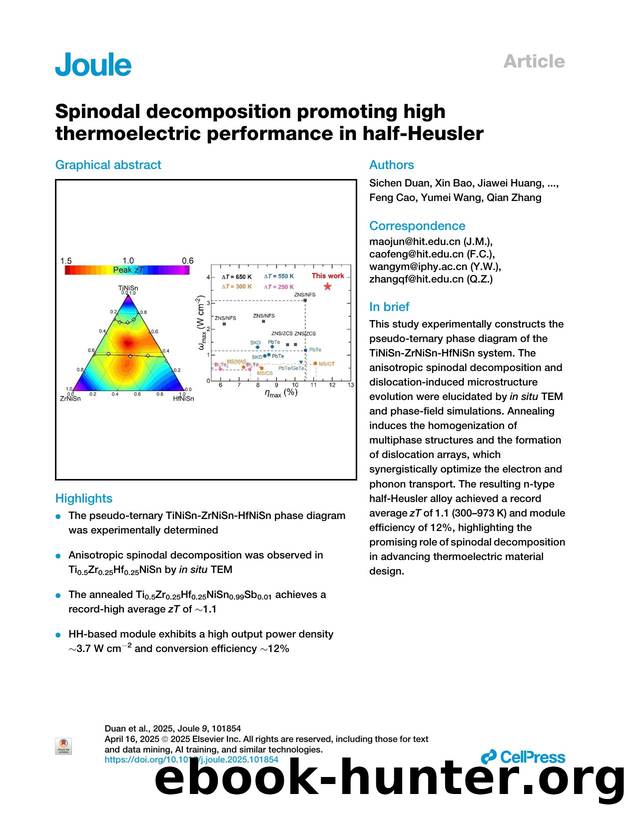 Spinodal decomposition promoting high thermoelectric performance in half-Heusler by unknow