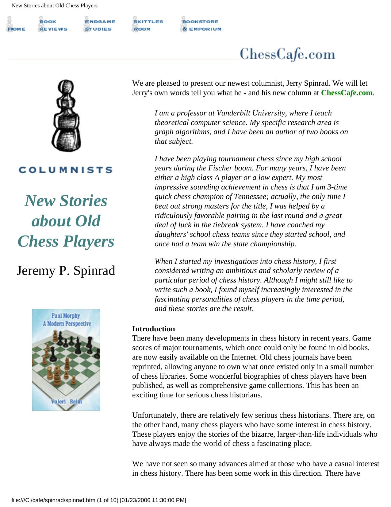 Spinrad Jeremy - Chess Cafe - New Stories about Old Chess Players by 1-40-OCR 336p
