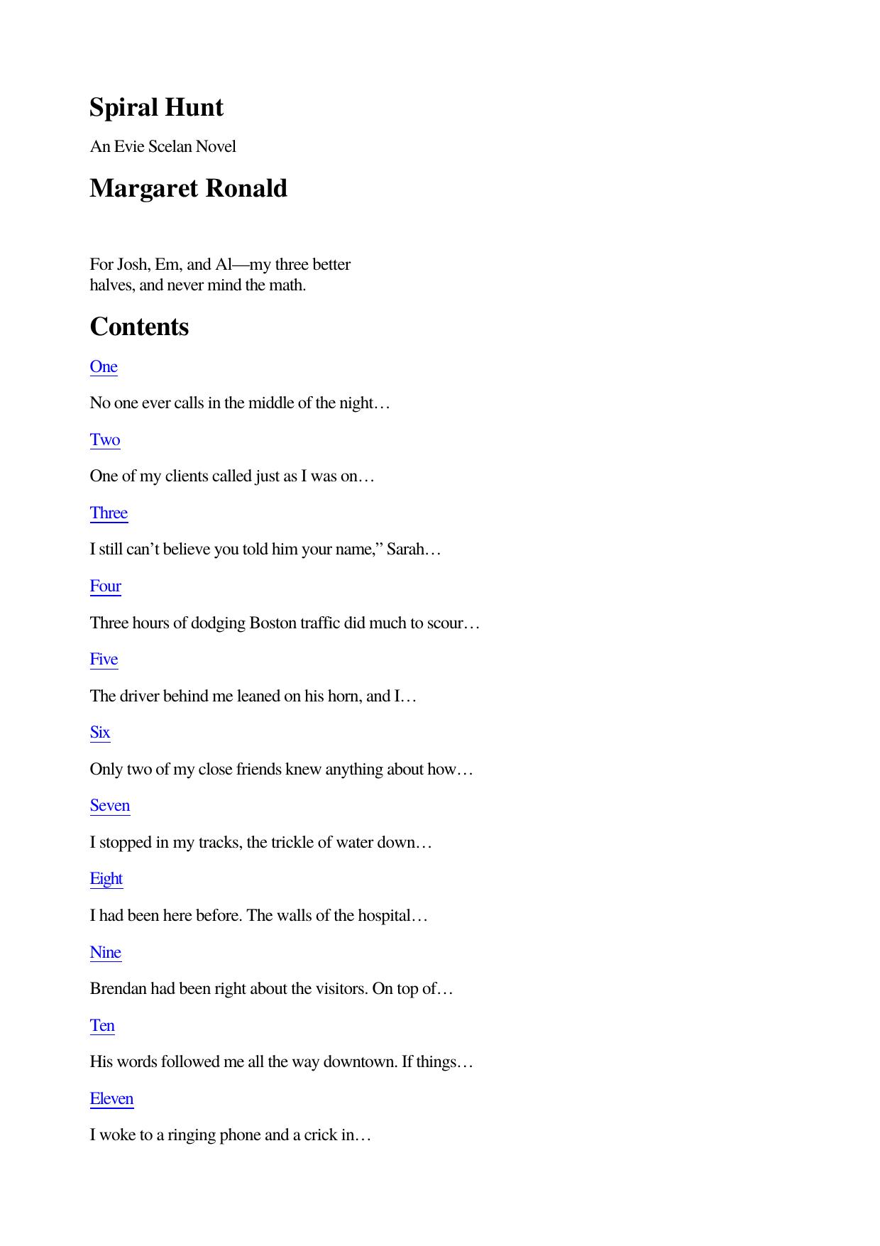 Spiral Hunt by Margaret Ronald