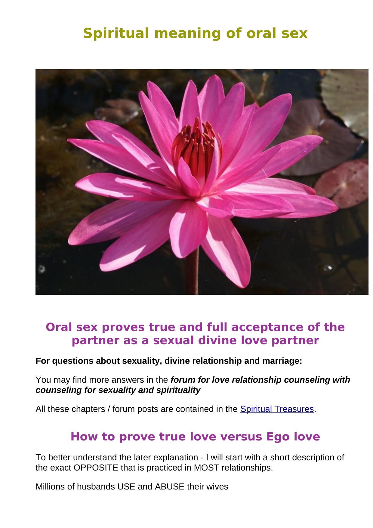 Spiritual meaning of oral sex by Hans Neukomm