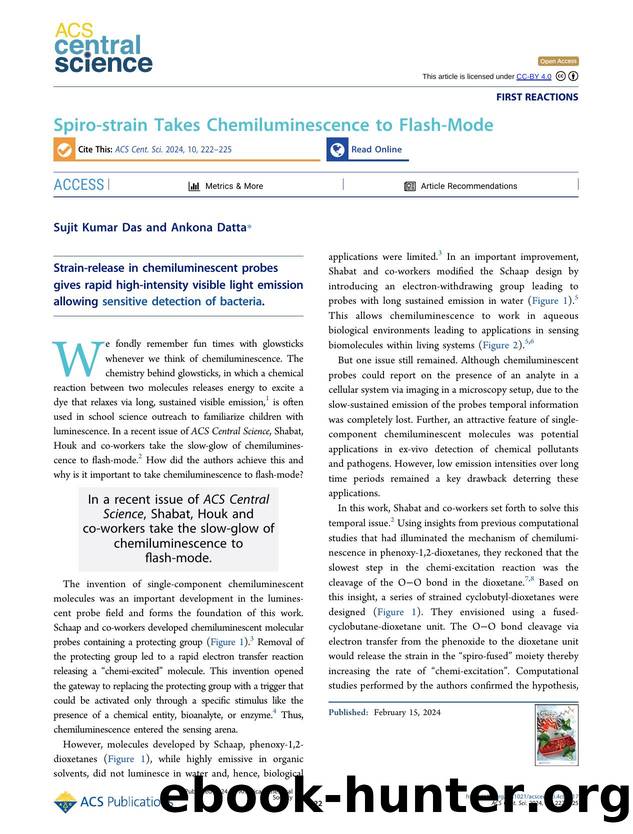 Spiro-strain Takes Chemiluminescence to Flash-Mode by Sujit Kumar Das & Ankona Datta (ORCID: g/0000-0003-0821-6044)