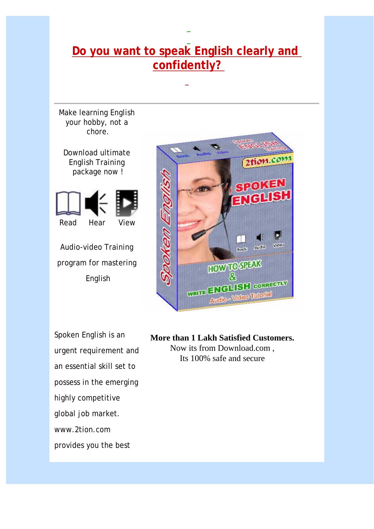 Spoken English (Ebook And Mini Videos ). by Best of Kuszter's Collection
