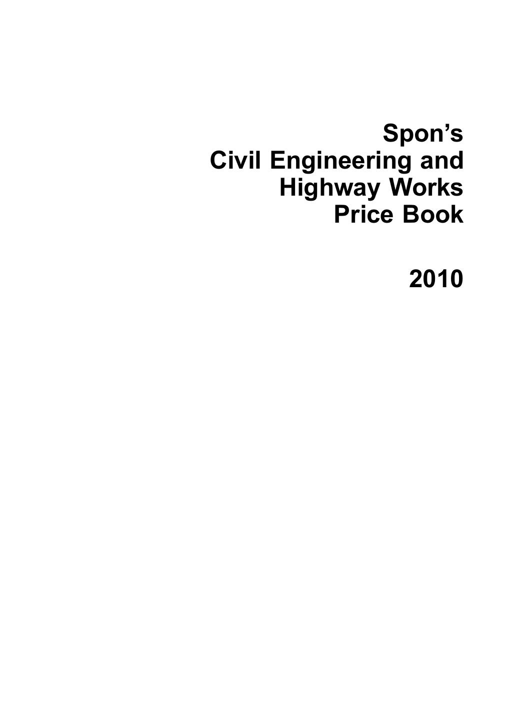 Spon's Civil Engineering and Highway Works Price Book 2010 (Spon's Price Books), 24th Edition by Davis Langdon