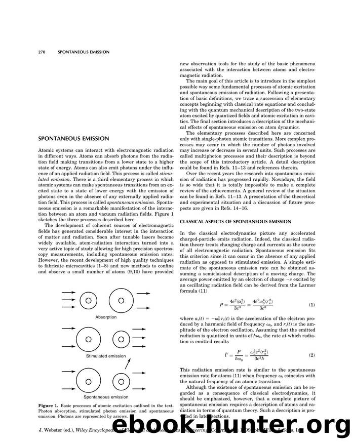 Spontaneous Emission". In: Wiley Encyclopedia of Electrical and Electronics Engineering by Unknown