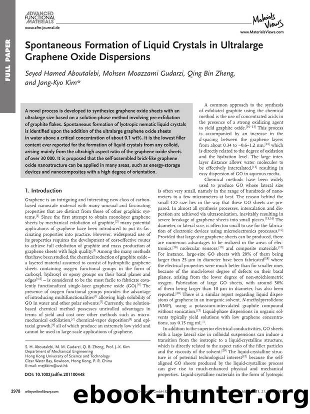 Spontaneous Formation of Liquid Crystals in Ultralarge Graphene Oxide Dispersions by wcu