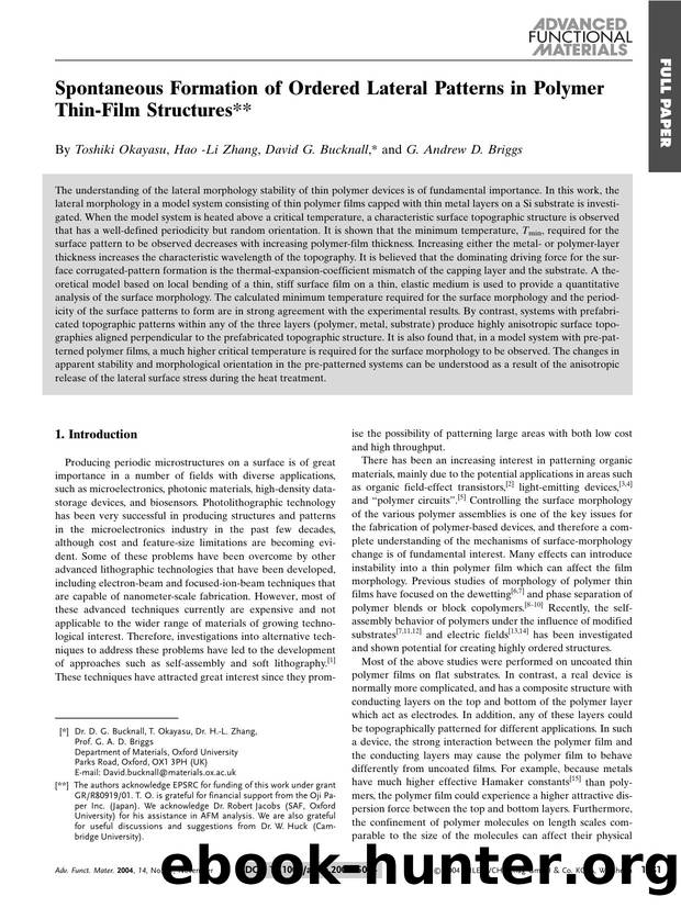 Spontaneous Formation of Ordered Lateral Patterns in Polymer Thin-Film Structures by Unknown