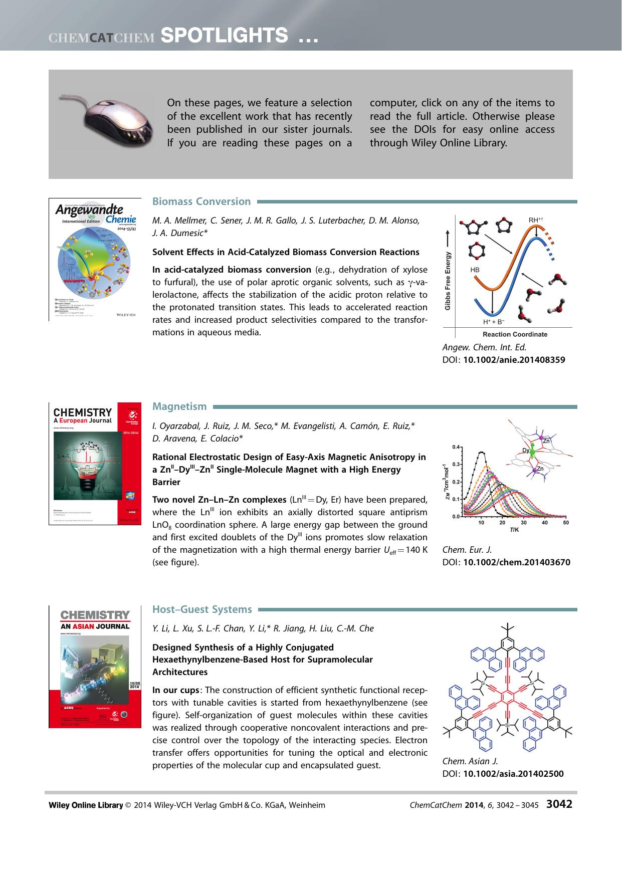 Spotlights on our sister journals: ChemCatChem 112014 by Unknown