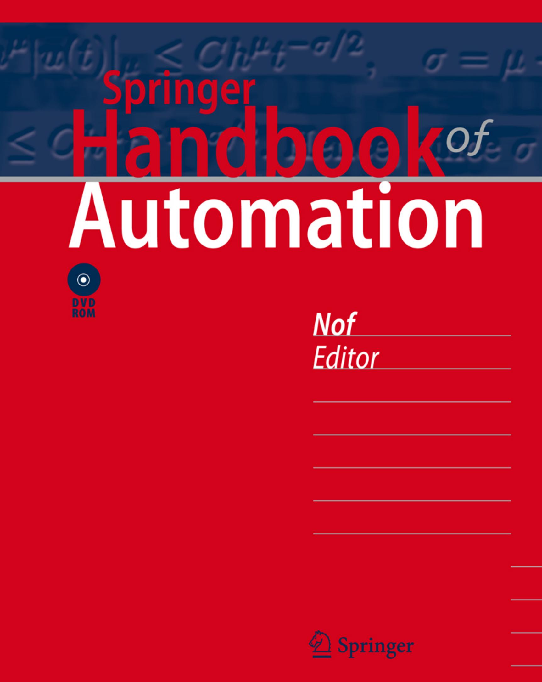 Springer Handbook of Automation by Shimon Y. Nof