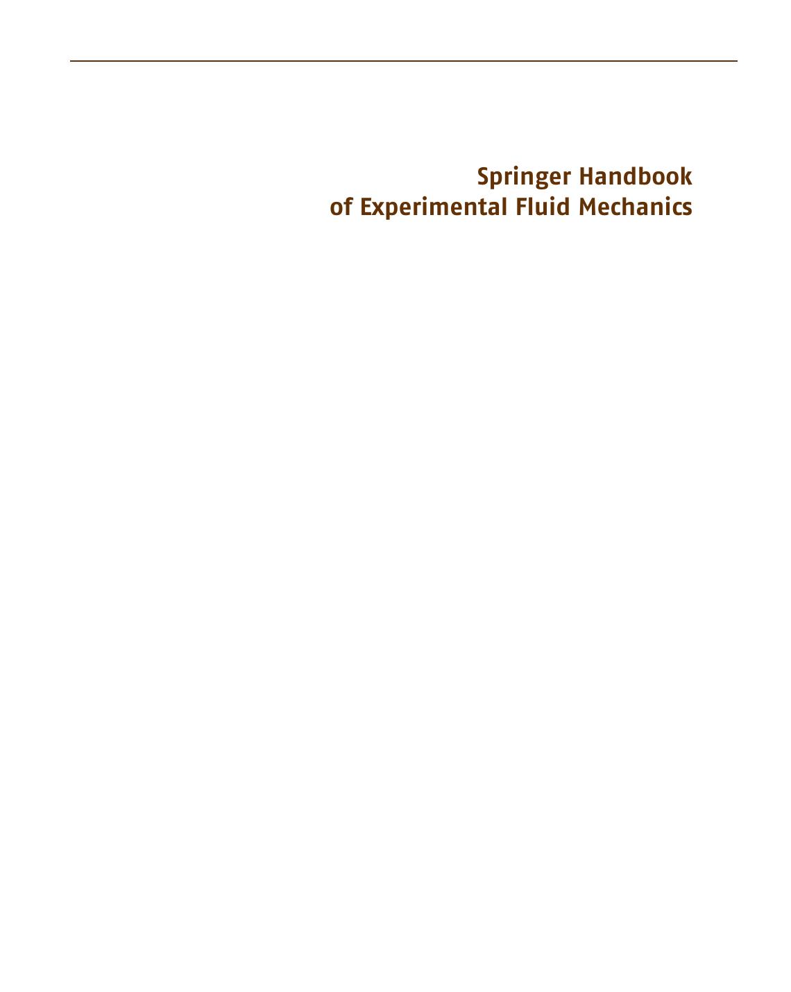 Springer Handbook of Experimental Fluid Mechanics by unknow