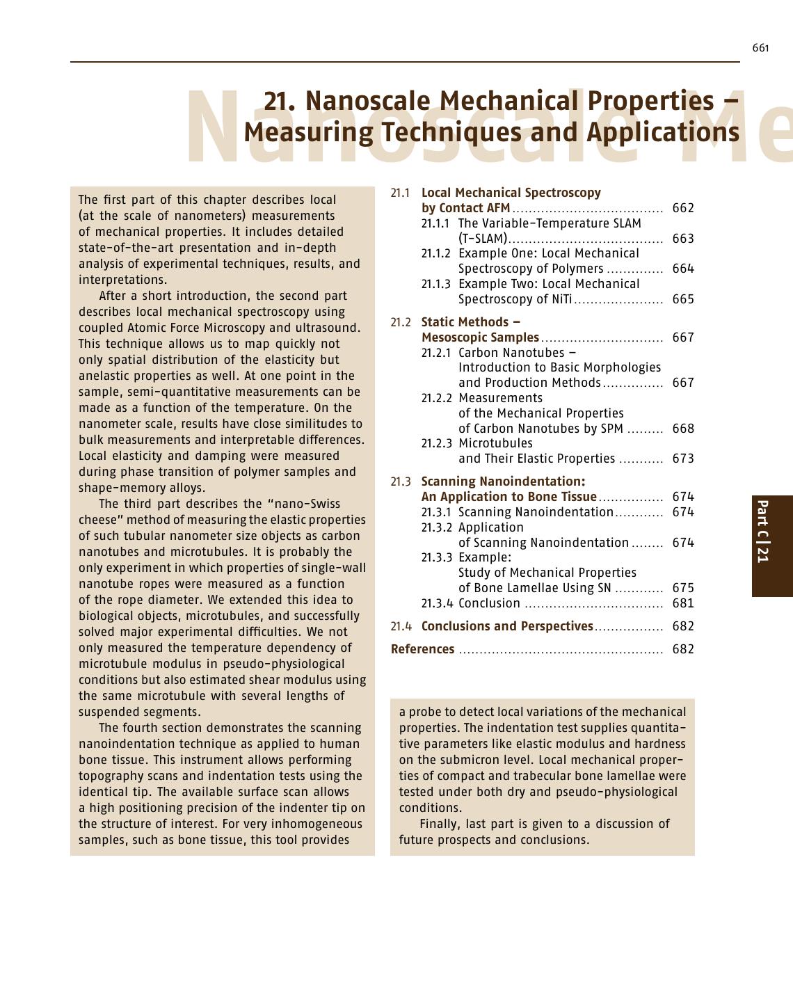 Springer Handbook of Nanotechnology: Chapter 21 by Andrzej J. Kulik Andr.s Kis G.rard Gremaud Stefan Hengsberger Philippe K. Zysset L.sl. Forr