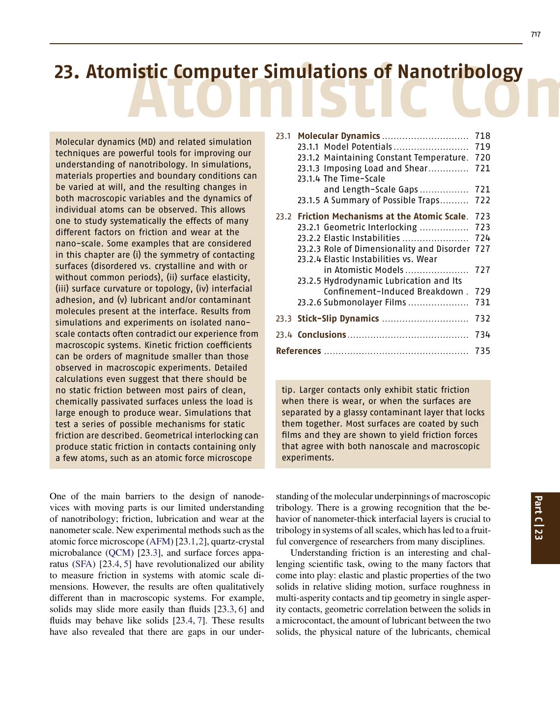 Springer Handbook of Nanotechnology: Chapter 23 by Martin H. M.ser Mark O. Robbins