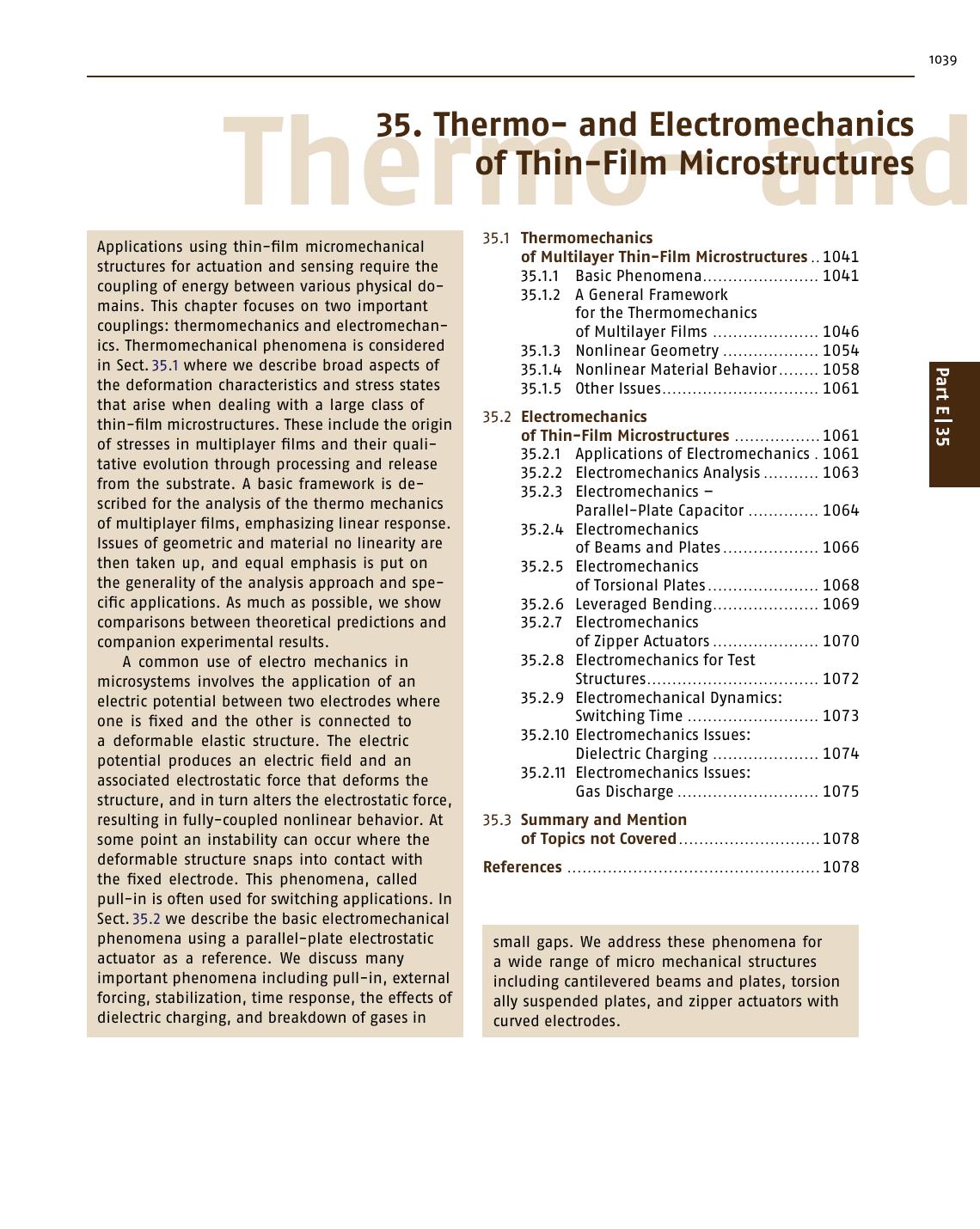 Springer Handbook of Nanotechnology: Chapter 35 by Martin L. Dunn Shawn J. Cunningham