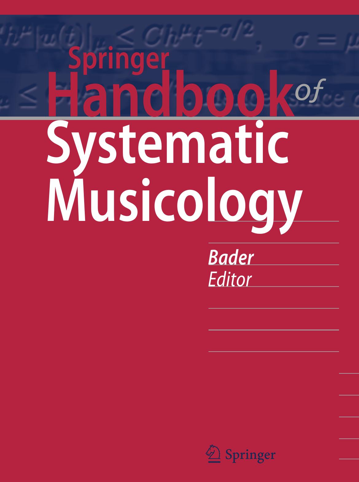 Springer Handbook of Systematic Musicology by Rolf Bader