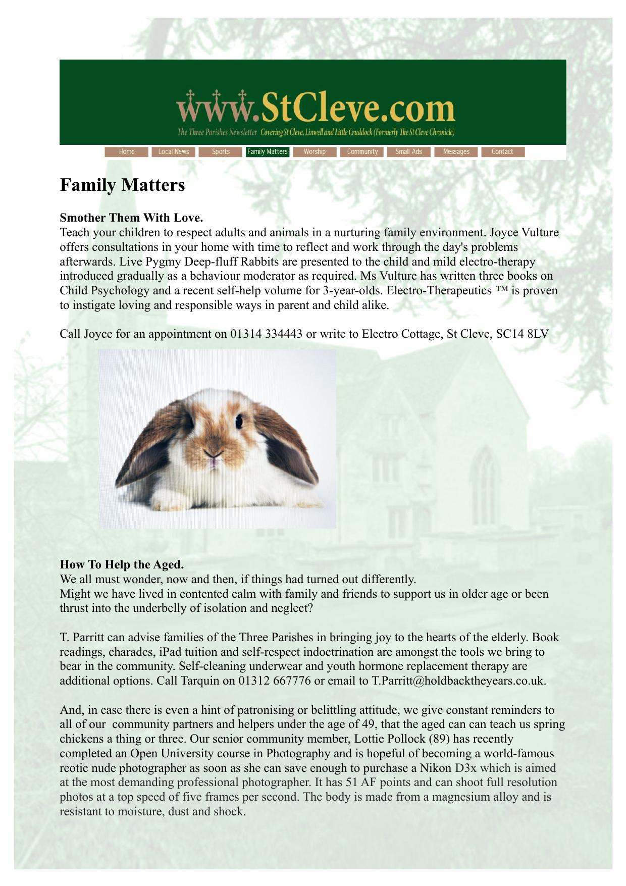 StCleve FAMILY MATTERS PAGE by ian anderson