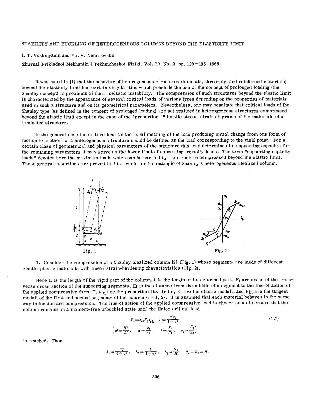 Stability and buckling of heterogeneous columns beyond the elasticity limit by Unknown