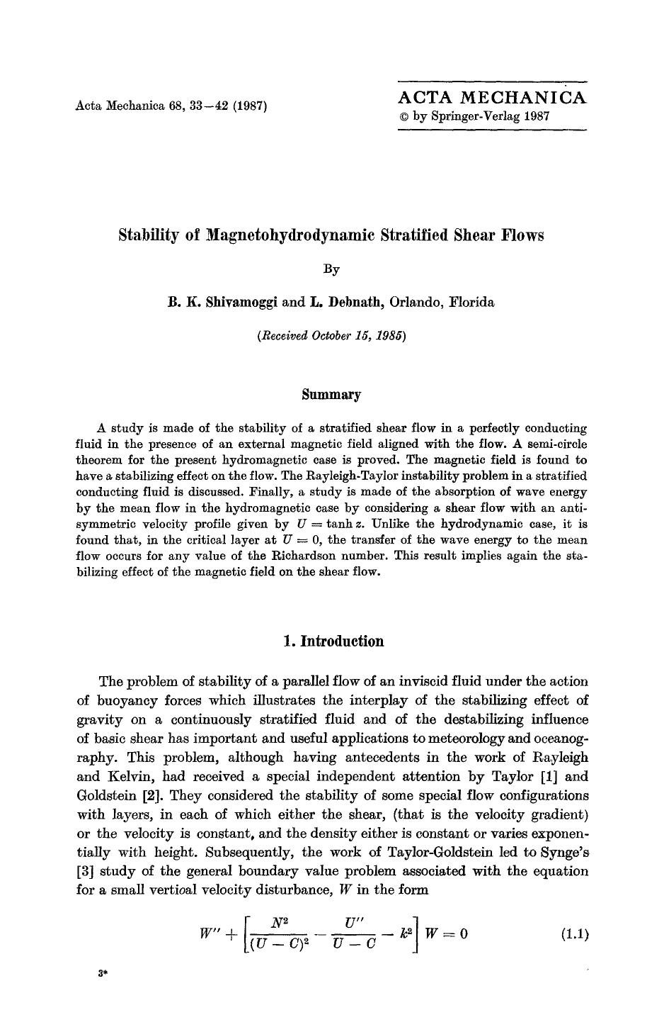 Stability of magnetohydrodynamic stratified shear flows by Unknown