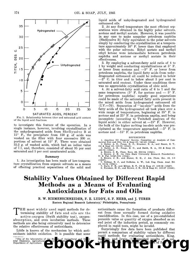 Stability values obtained by different rapid methods as a means of evaluating antioxidants for fats and oils by Unknown