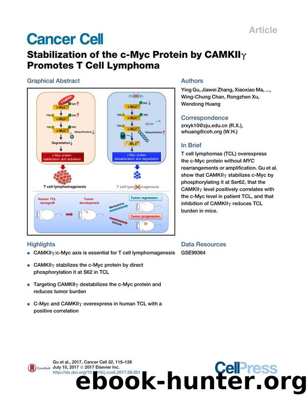 Stabilization of the c-Myc Protein by CAMKII&gamma; Promotes T Cell Lymphoma by unknow