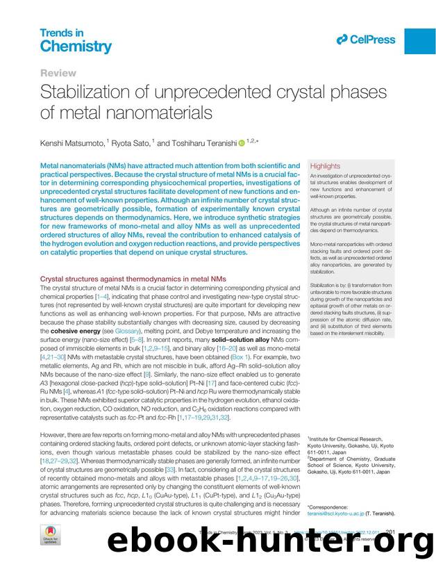 Stabilization of unprecedented crystal phases of metal nanomaterials by Kenshi Matsumoto & Ryota Sato & Toshiharu Teranishi