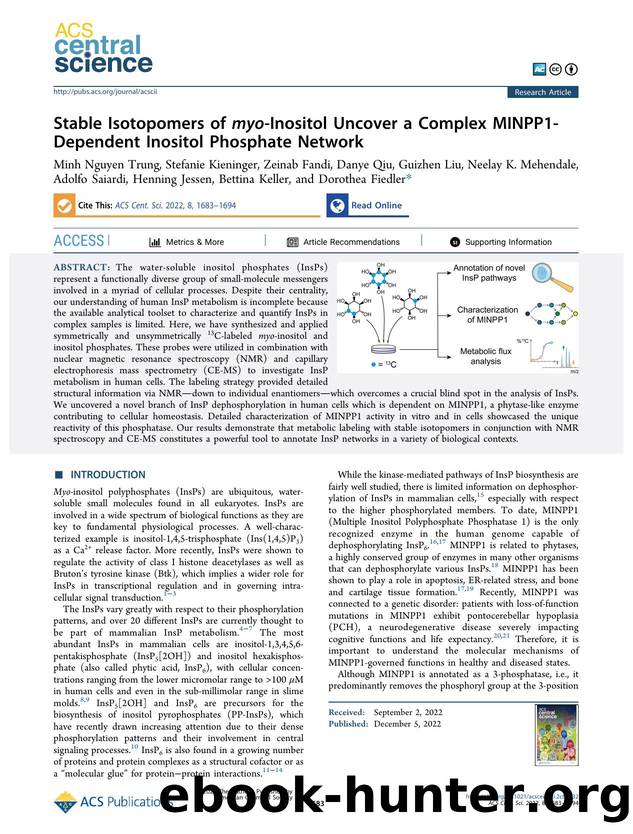 Stable Isotopomers of myo-Inositol Uncover a Complex MINPP1-Dependent Inositol Phosphate Network by unknow